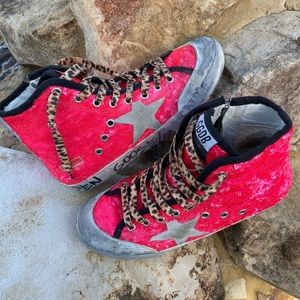 Authentic Golden Goose Pink Sequin Francys